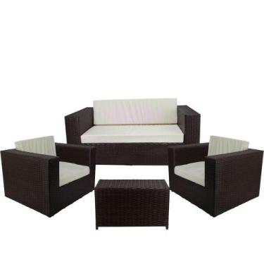 Imagem de Conjunto Poltronas E Mesa Classe A Branco Gelo Tabaco - PANERO