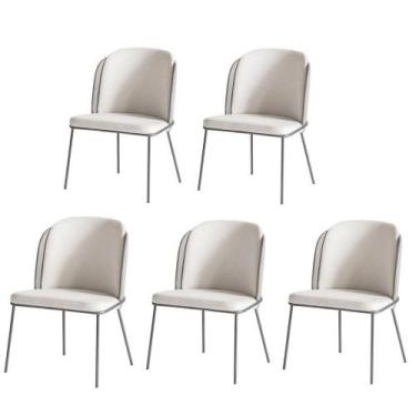 Imagem de Kit 5 Cadeiras Tay Para Sala De Jantar Ou área Gourmet-tecido Costas L