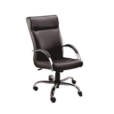 Imagem de Cadeira Escritório Giratória Presidente Sintético Preto - COMPRE ALEGR