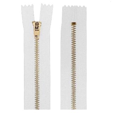 Imagem de Zíper de Metal Dourado 12cm Para Calça Jeans e Afins - Kit Com 10 Unidades (AZUL)