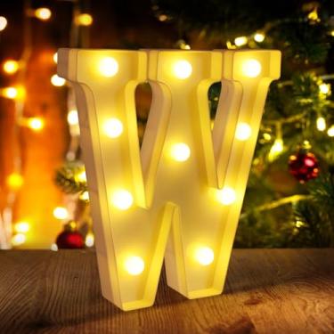 Imagem de Letras iluminadas com letreiro de LED Letras 26 alfabeto para festa de aniversário, casamento, decorações de Natal, letra de sinal de nome personalizado para mesa de centro de mesa e decoração de