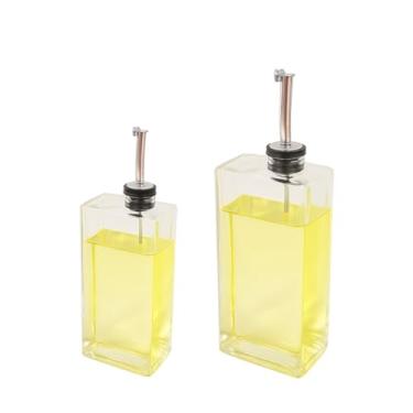 Imagem de Kit 2 Galheteiros de Vidro 350ml e 500ml – Para Azeite e Vinagre Estilo Gourmet (Transparente)