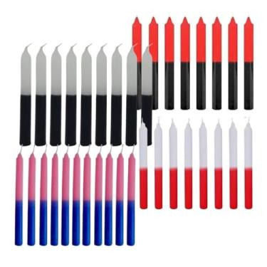 Imagem de Velas Palito Bicolor 16cm, Kit 36 Unidades, Parafina Pura - Cores na Variação (Branca e Preta)