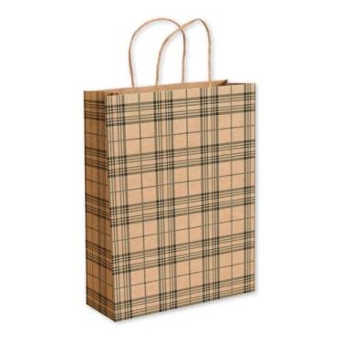 Imagem de Sacos de papel Kraft Padrão xadrez (18x10x25-30 unidades)