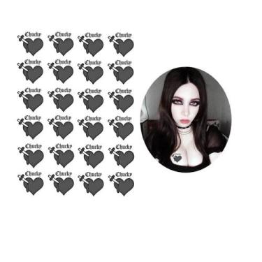 Imagem de Tatuagem Temporária Folha A4 24 Tatuagens Noiva Chucky - 3I