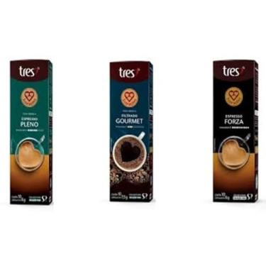 Imagem de Café Três Corações, Kit Cápsulas 3 Caixas, Sabores Pleno, Gourmet e Forza