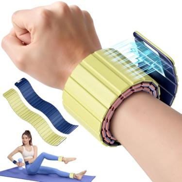 Imagem de Lxlivn Pesos de pulso, pesos de tornozelo para mulheres, pacote com 2 (1 kg cada) – Magnético empilhável, silicone (à prova d'água), antiderrapante, fácil de usar, ajustável (homens e mulheres), ideal