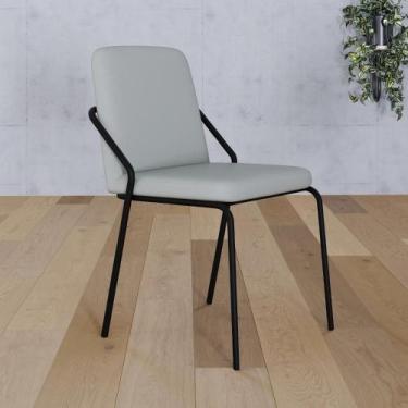 Imagem de Conjunto 2 Cadeiras de Jantar Bloom Revestimento Sintético Est.Preta -