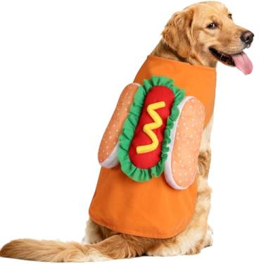 Imagem de Fantasia de cachorro-quente de cachorro-quente, fantasia fofa de Halloween para cães e gatos, fantasia de cachorro-quente, média