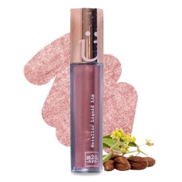 Imagem de Batom líquido metálico M2U NYC (0,21 oz) - Batom fosco de longa duração com cor de alto impacto para acabamento cintilante à prova de manchas - Brilho labial glam sem transferência