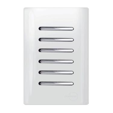 Imagem de 6 Interruptores Simples Cromado Com Placa 4x2 Branco - Dc-1200175 - Novara
