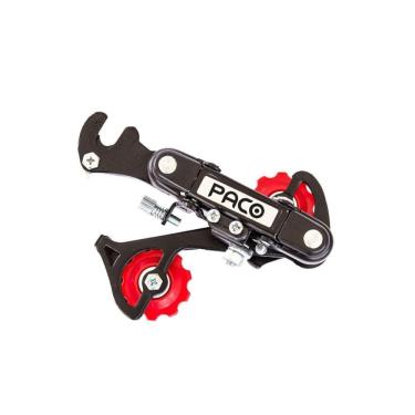 Imagem de Câmbio Traseiro 6/7V Preto Gancheira E 2 Roldanas Vermelhas