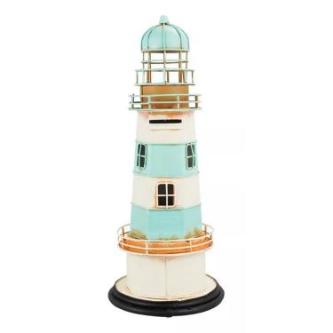 Imagem de Farol Cofrinho Detalhes Azul Estilo Retrô Vintage