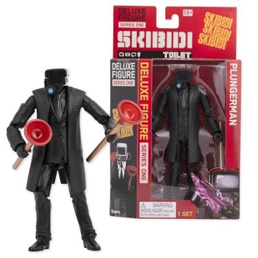 Imagem de SKIBIDI Toilet Deluxe Figure Plungerman, bonecos colecionáveis, produto de banheiro oficialmente licenciado