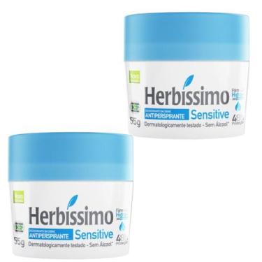 Imagem de Kit 2 Desodorante Cremoso Sensitive Herbíssimo 55G - Dana - Dana Cosmé