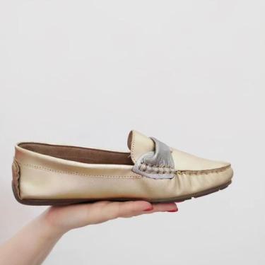 Imagem de Mocassim confeccionado couro legitimo - Sapachique , Dourado