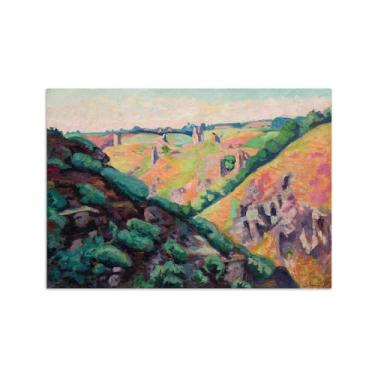 Imagem de Armand Guillaumin Famoso Arte de Parede Pôster-Impressões em Tela para sala de estar-Reprodução pinturas(Castelo Crozant) 50x70cm Sem Moldura