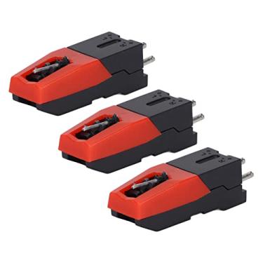 Imagem de 3 peças Agulha de toca-discos antigo fonógrafo de substituição para toca-discos Cartucho cerâmica piezo (poste de alumínio)