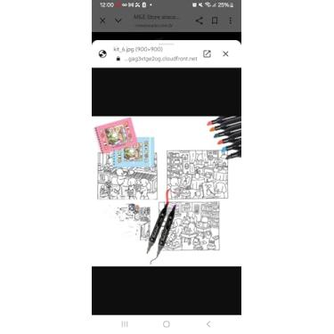 Imagem de Livro de Colorir Ursinhos Canetinhas Touch Marcadores | Kit Completo 1 Livro e 24 Marcadores Coloridos para Pintar Caderno de Colorir Capa Dura com Acetato 50 Páginas | Premium MyBrins (Rosa)
