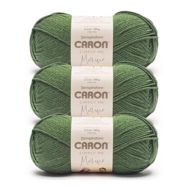 Imagem de Caron Simply Me Fio de Urze Manjericão Merino - Pacote com 3 100 g - 50% acrílico, 50% lã de merino - #3 DK (Leve) - 215 jardas - Tricô/Crochê