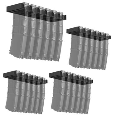 Imagem de HEKAGURA Suporte de parede padrão ABS durável 6, expositor de parede para revistas, suporte de parede padrão PMAG, rack de armazenamento doméstico (modelo 1 pacote único - preto)