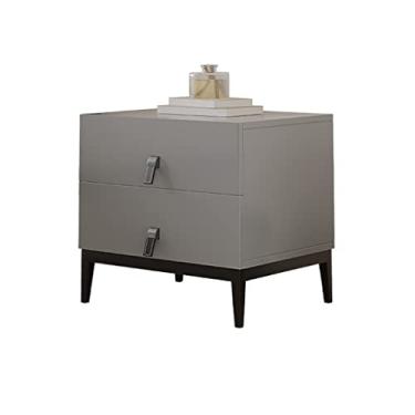 Imagem de URGDWEKJY Sofá mesa de cabeceira quadrada interna com gaveta dupla armário sala de estar mesa de centro sofá mesa lateral quarto armário de armazenamento mesa pequena