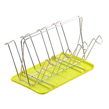 Imagem de Rack de cozinha suporte de copo doméstico bandeja de copos suprimentos de cozinha caneca de vidro copo de chá rack de drenagem superior (cor: prata tamanho: 28,5 15,9 18,5 cm)