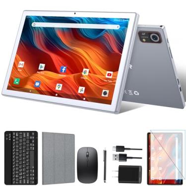 Imagem de Tablet Android 14 de 10,1 polegadas, 128 GB de armazenamento, 8 GB (4 + 4) RAM, Octa-Core, tablets WiFi 5G, bateria de 7000 mAh, BT 5.0, GPS, câmera de 13 MP + 8 MP, certificado GMS, expansível de 1