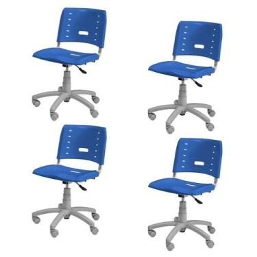 Imagem de Kit 4 Cadeiras de Escritório Base Giratória Elo - Prima Design