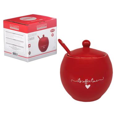 Imagem de Açucareiro Porcelana Lamour Hauskraft Vermelho 350 ml