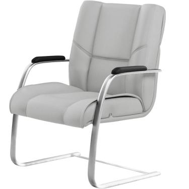 Imagem de Cadeira De Escritório Fixa Executiva New Onix F02 Tecido Sintético Cinza - Lyam Decor