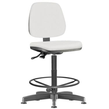 Imagem de Cadeira Caixa Alta Giratória Job L02 Couro Sintético Branco - Lyam Decor