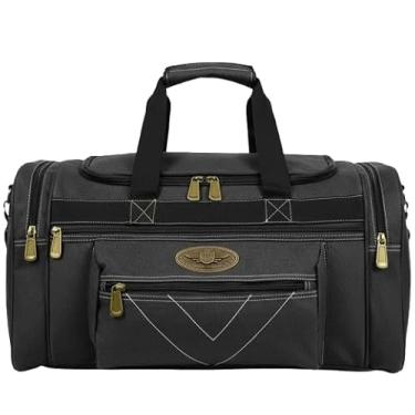 Imagem de Bolsa de Viagem Mala Grande em Lona, 60 Litros, Alças Duplas, (Preto)