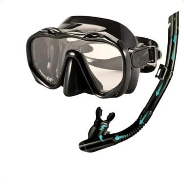 Imagem de Máscara de Mergulho Profissional, Preta, Design Hidrodinâmico, Lente Dupla, à Prova d'Água, para Mergulho e Snorkeling