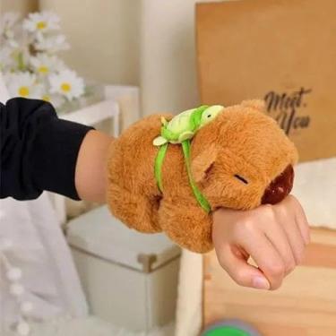 Imagem de Pulseira De Pelúcia Antialérgica Companheira - Capivara Multiuso Para Mochila, Cortina E Decoração