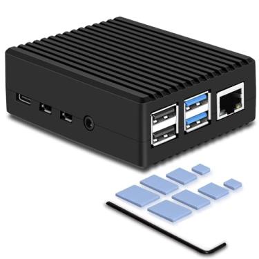 Imagem de iUniker Capa de alumínio para Raspberry Pi 4, capa resistente passiva Pi 4, resfriador de dissipador de calor compatível com Raspberry Pi 4 modelo B 8 GB/4 GB