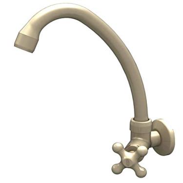 Imagem de Torneira para Cozinha de Parede Bica Móvel Porto Belo 1/4 de volta Com Bitola De 1/2" - 3/4" Bege Durín