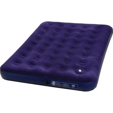 Imagem de Colchão Inflável Casal, Liso, Azul, para Uso Doméstico e Camping