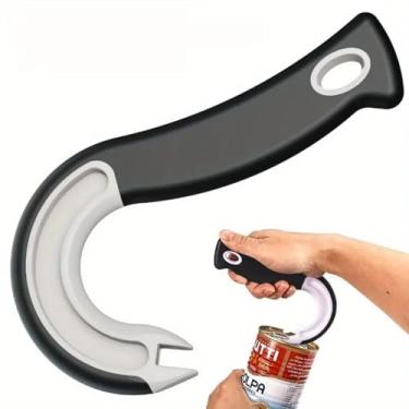 Imagem de 1 pacote com abridor de latas de fácil abertura, durável para refrigerante, cerveja, latas, comida de gato, proteção de unhas, idosos e pessoas com dor nas articulações ou artrite