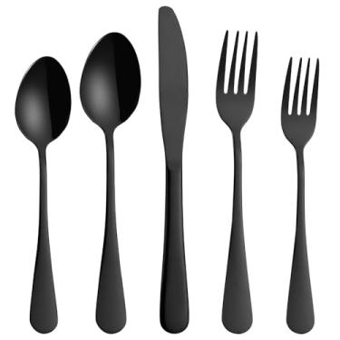 Imagem de Conjunto de facas de garfo de colher de aço inoxidável, colher de sopa de metal durável para casa, restaurante, 5 peças