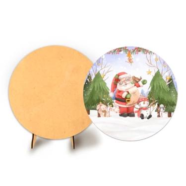 Imagem de Painel Redondo 50cm C Elastico Natal + Suporte MDF (NAT091)