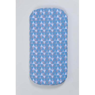 Imagem de Colchonete para Carrinho de Bebê Geométrico Azul bebe e Cinza Oval - v