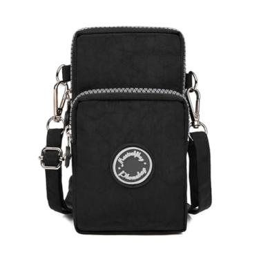 Imagem de Bolsas transversais para mulheres, bolsa de telefone pequena de nylon, bolsa de moedas, carteira feminina, Preto, Small, Bolsa tiracolo pequena para celular feminina
