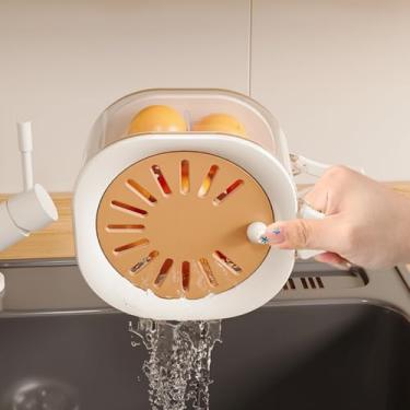 Imagem de Cesta de drenagem com tampa, cesta de drenagem e preservação 2 em 1, tigela de lavagem multifuncional de frutas e vegetais com coador