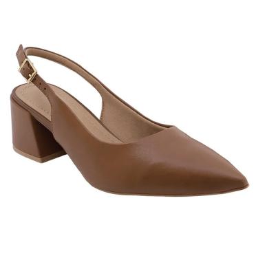 Imagem de Sandália Slingback Usaflex Salto Bloco Feminina