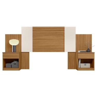 Imagem de Cabeceira Extensivel Araguaia 255 Cm Freijo Cinza Off White Flex Moval