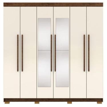 Imagem de Guarda Roupa Casal 218 Cm Vlr Imbuia Champanhe - MILANI MOVELARIA
