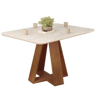 Imagem de Mesa Jantar Retangular 120x90 Cm Sem Vidro Kiara Freijo Quartzo Dj Mov