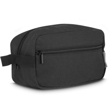 Imagem de Nécessaire Masculina em Algodão Reciclado 340g/m² | Estojo Organizador com Forro 210D | Ideal para Viagem, Academia e Uso Diário (Preto)