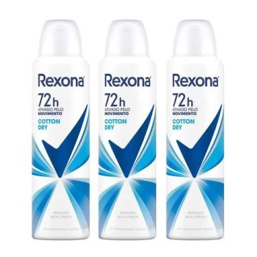 Imagem de Kit 3 Desodorante Rexona Feminino Cotton Dry 150ml Cada - Unilever Bra
